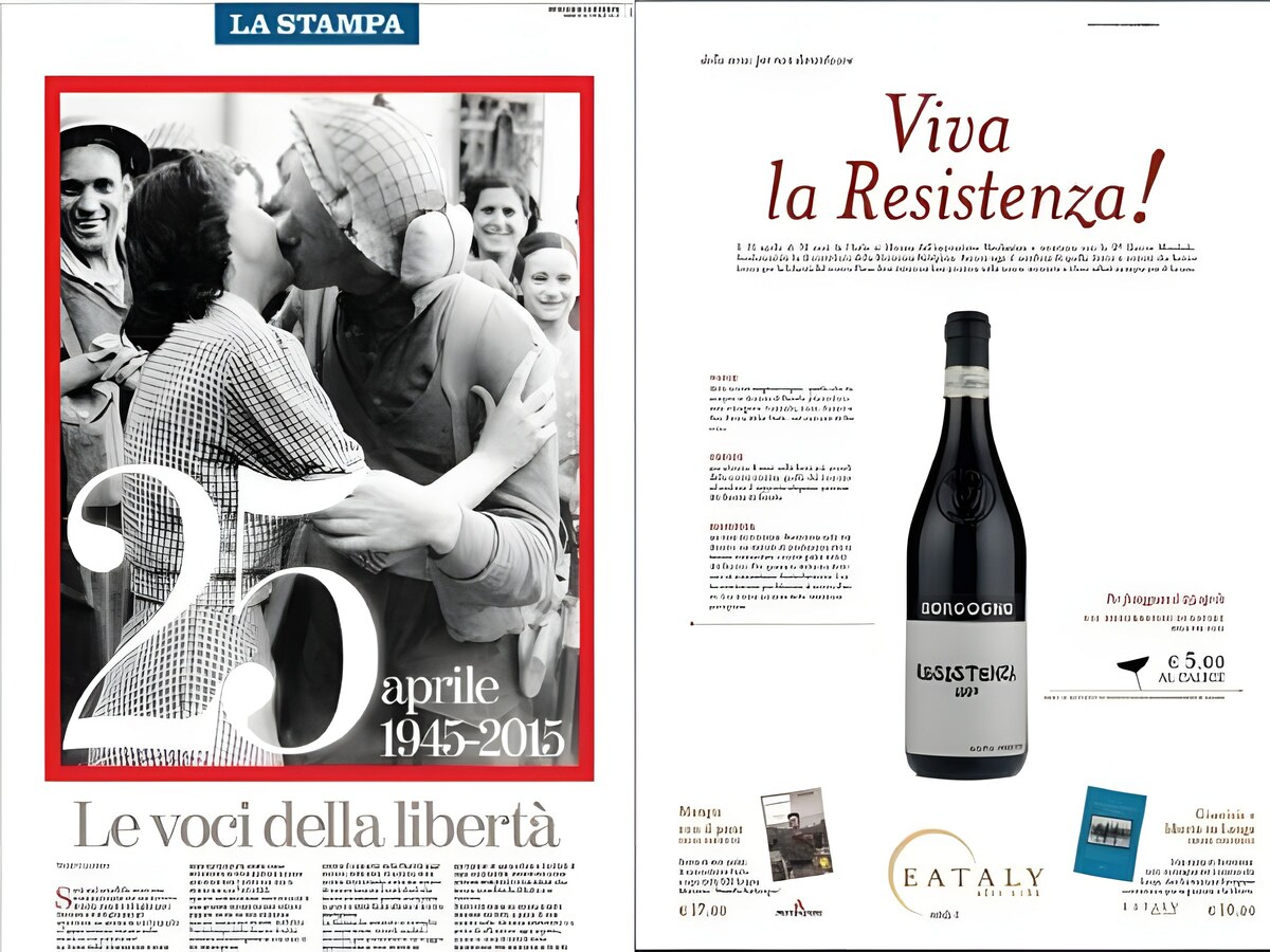 Das Netz gegen Eataly und Farinetti: Barolo Resistenza und Bolla Ciao.