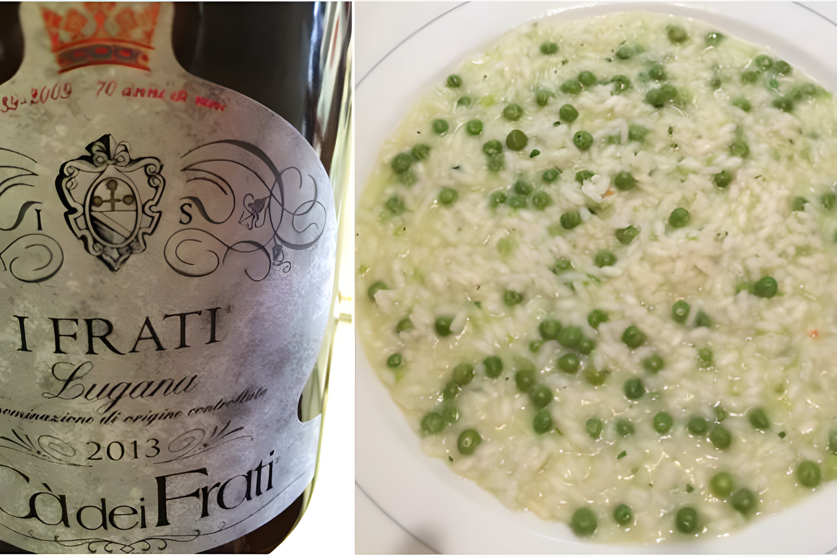 Típico plato veneto Risi e Bisi, maridado con Lugana DOC