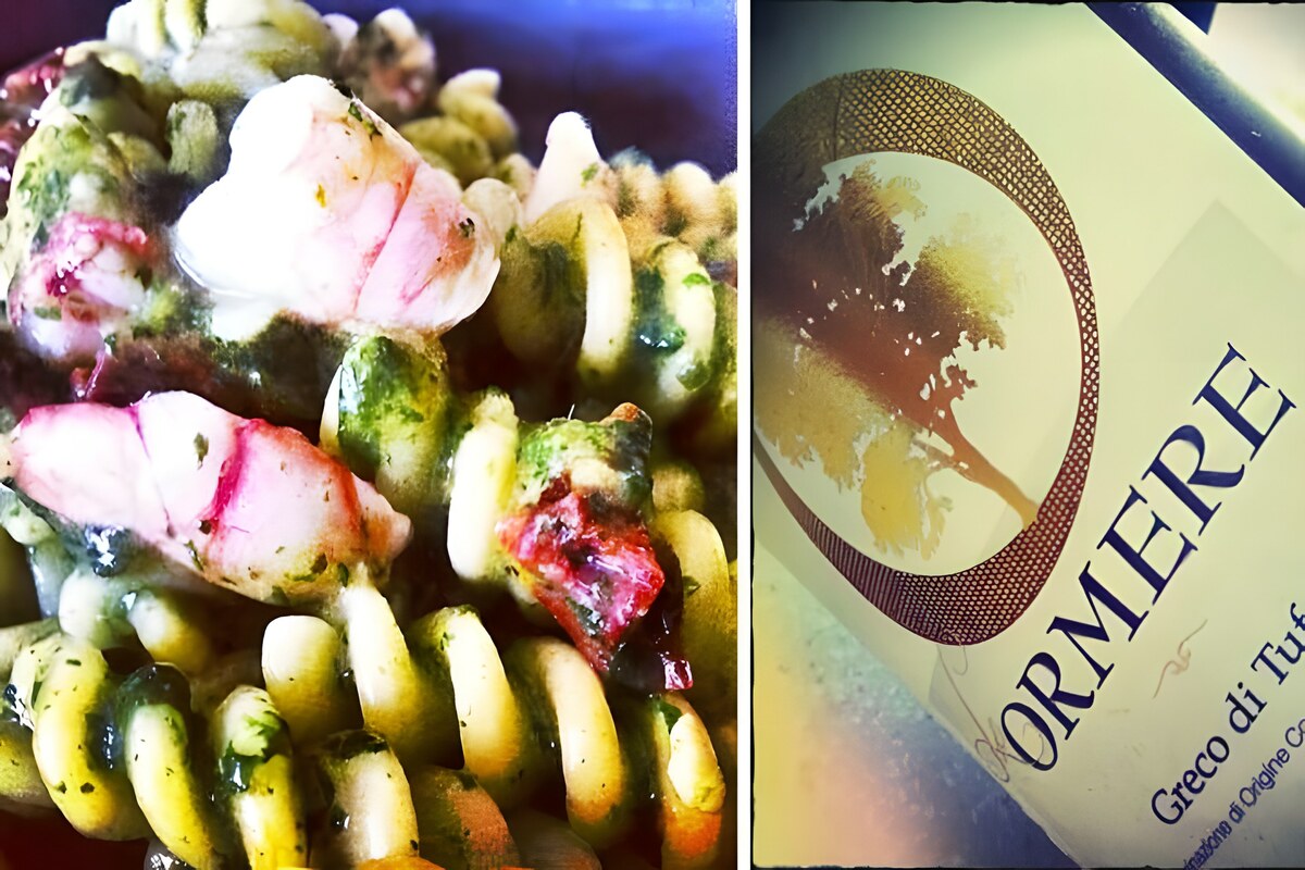 Fusilli al pesto e Greco di Tufo Le Ormere
